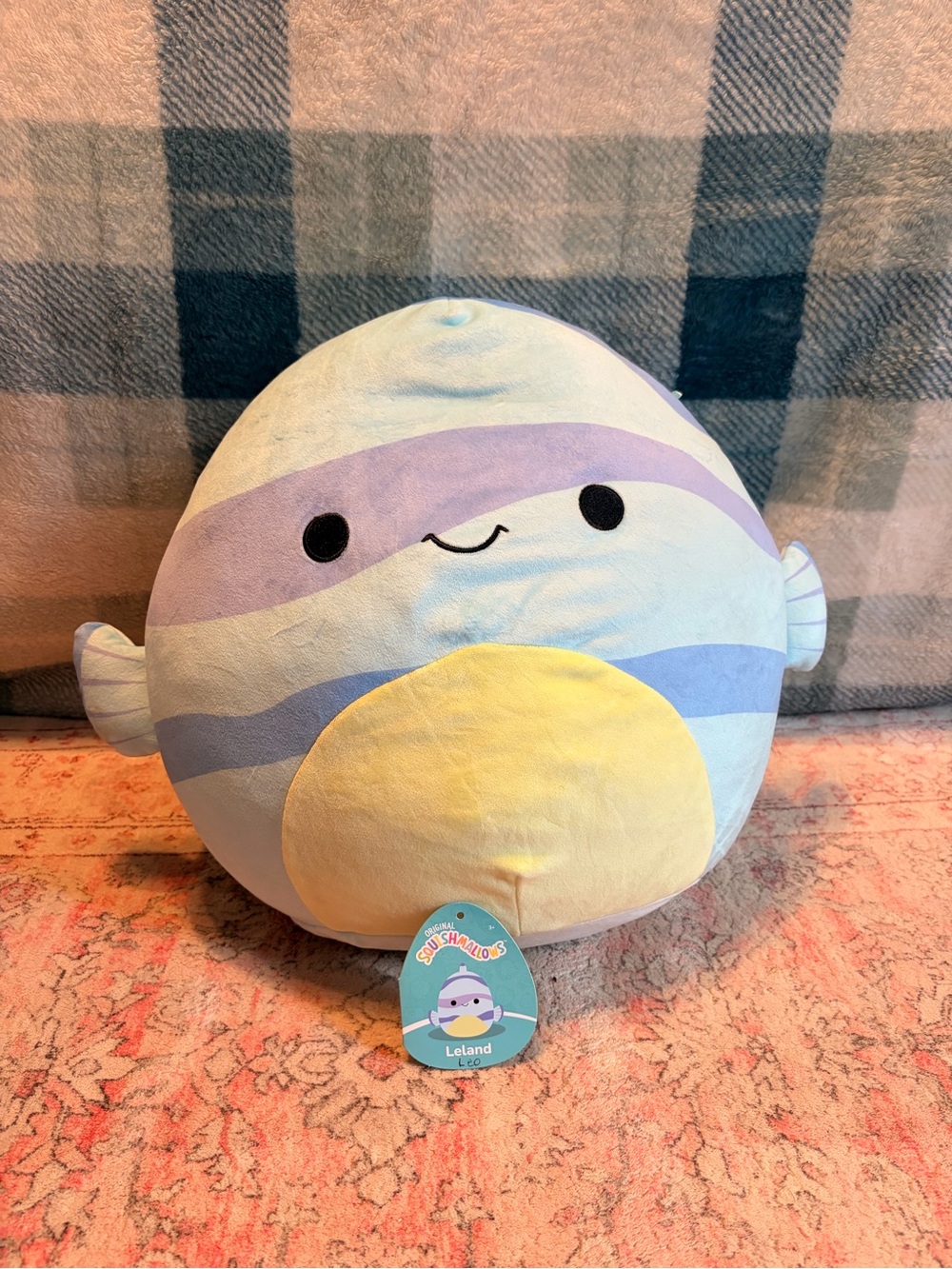 Elan Pastel Fish Plush in Blue, Purple, Yellow